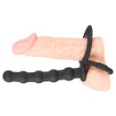 Pierścień penisa i jąder z dildo analnym Cock & ball ring – elastyczna konstrukcja o długości 19 cm - 6