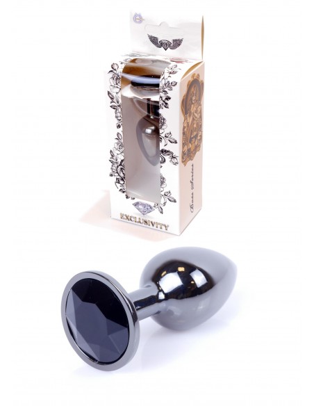 Stalowy Korek Analny Dla Początkujących z Czarnym Diamentem - Korki analne stalowe - 1