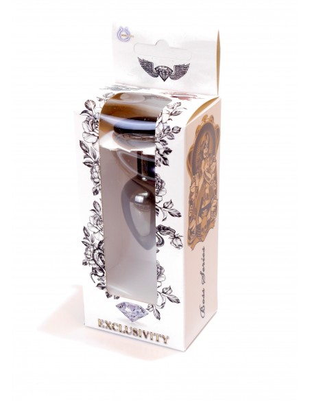 Stalowy Korek Analny Dla Początkujących z Czarnym Diamentem - Korki analne stalowe - 8