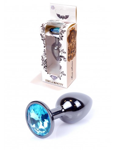 Stalowy Korek Analny Dla Początkujących z Turkusowym Diamentem - Korki analne stalowe - 1