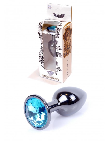 Stalowy Korek Analny Dla Początkujących z Turkusowym Diamentem - Korki analne stalowe - 1