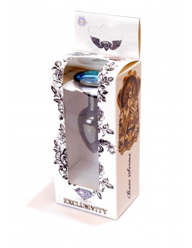 Stalowy Korek Analny Dla Początkujących z Turkusowym Diamentem - Korki analne stalowe - 8