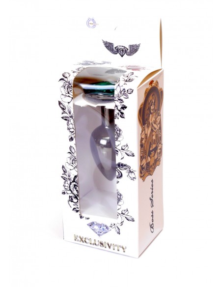 Stalowy Korek Analny Dla Początkujących z Zielonym Diamentem - Korki analne stalowe - 8