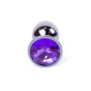 Korek analny Dark Silver PLUG Purple - stal nierdzewna, kryształ, wąska szyjka, 7 cm x 2,7 cm - 2