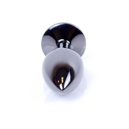 Korek analny Dark Silver PLUG Purple - stal nierdzewna, kryształ, wąska szyjka, 7 cm x 2,7 cm - 4
