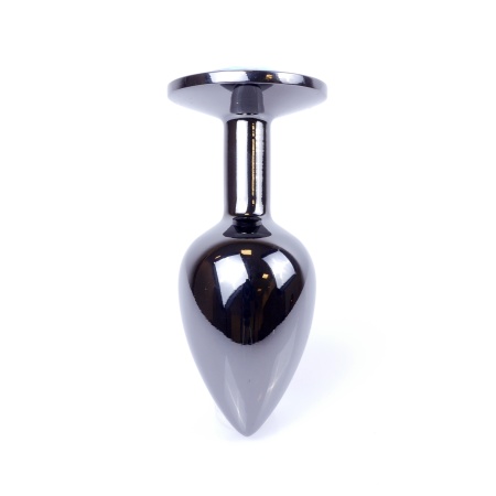 Korek analny Dark Silver PLUG Purple - stal nierdzewna, kryształ, wąska szyjka, 7 cm x 2,7 cm - 6