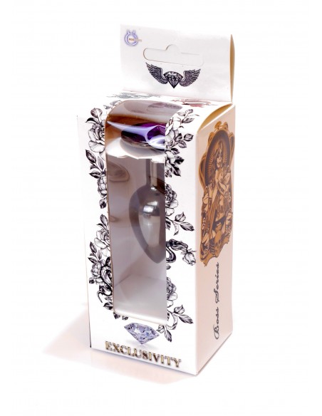 Stalowy Korek Analny Dla Początkujących z Fioletowym Diamentem - Korki analne stalowe - 8