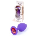 Biżuteria analna Purple Silicone Medium Red Diamond - anatomiczny korek z silikonu, długość 8 cm, średnica 3,5 cm - 2