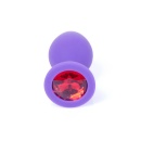 Biżuteria analna Purple Silicone Medium Red Diamond - anatomiczny korek z silikonu, długość 8 cm, średnica 3,5 cm - 4