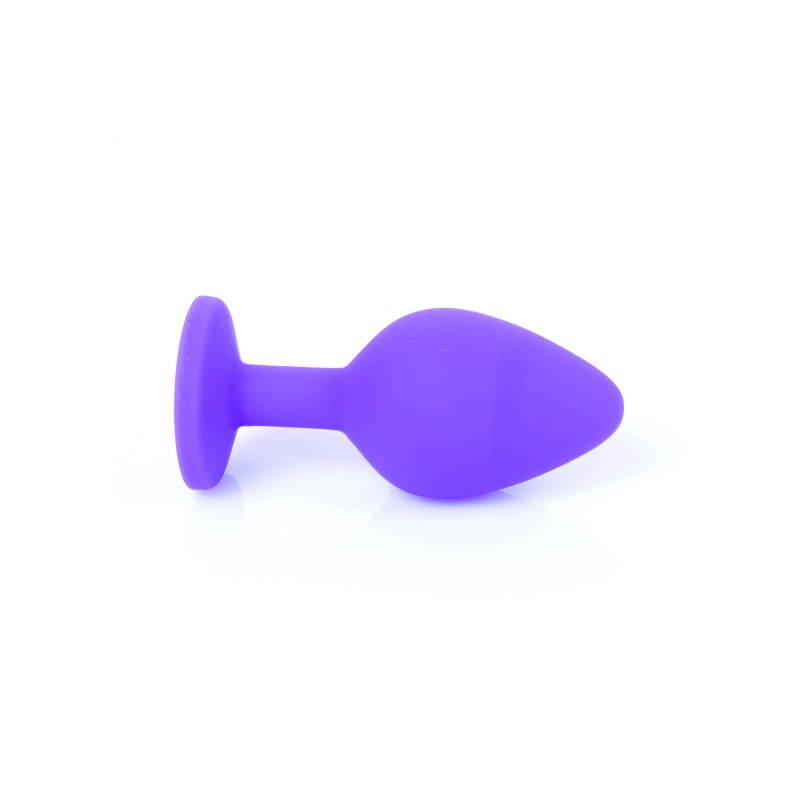 Biżuteria analna Purple Silicone Medium Red Diamond - anatomiczny korek z silikonu, długość 8 cm, średnica 3,5 cm - 6