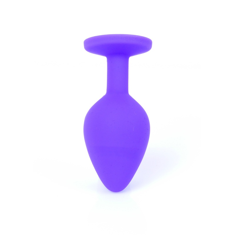 Biżuteria analna Purple Silicone Medium Red Diamond - anatomiczny korek z silikonu, długość 8 cm, średnica 3,5 cm - 7