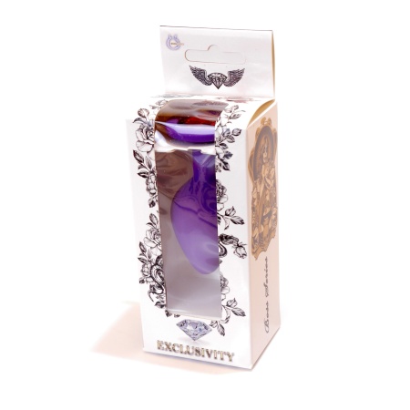 Biżuteria analna Purple Silicone Medium Red Diamond - anatomiczny korek z silikonu, długość 8 cm, średnica 3,5 cm - 8