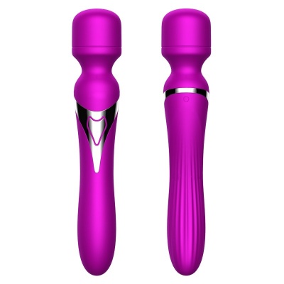 Masażer i wibrator Dual Massager 7+7 funkcji USB - silikonowy, wodoodporny stymulator punktu G, fioletowy - 1