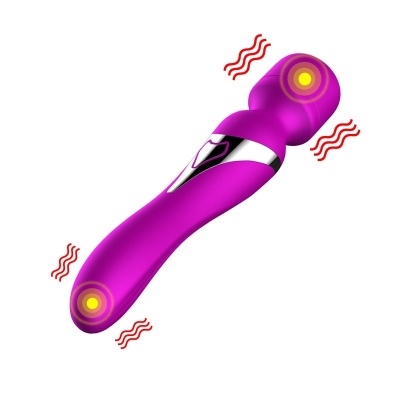 Masażer i wibrator Dual Massager 7+7 funkcji USB - silikonowy, wodoodporny stymulator punktu G, fioletowy - 1 2