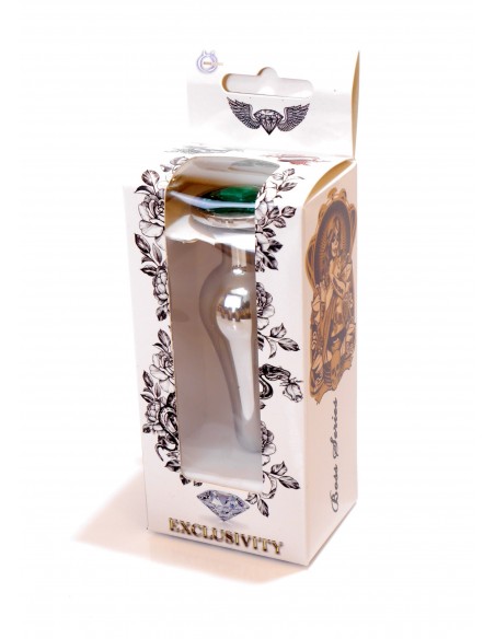 Stalowy Korek Analny z Zielonym Kryształem Exclusivity - Korki analne stalowe - 8