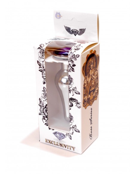 Stalowy Korek Analny z Fioletowym Zdobieniem Exclusivity - Korki analne stalowe - 9