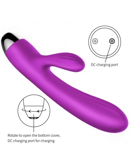 Wibrator z króliczkiem USB + Pulsacje i Podgrzewanie - Wibratory Króliczki - 11