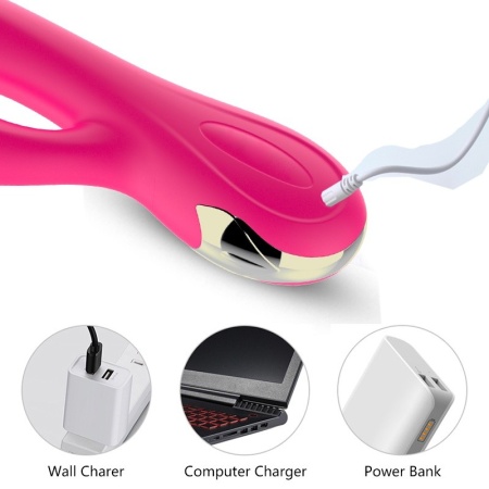 Wibrator Króliczek z Silikonu Medycznego, USB, 7 Funkcji Wibracji z Boosterem i Funkcją Grzania - 15