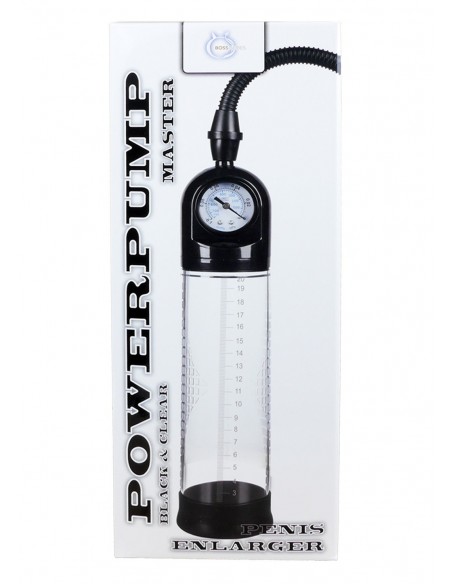 Pompka Erekcyjna Do Penisa Powerpump Master Black/Clear - Pompki erekcyjne i powiększające penisa - 3