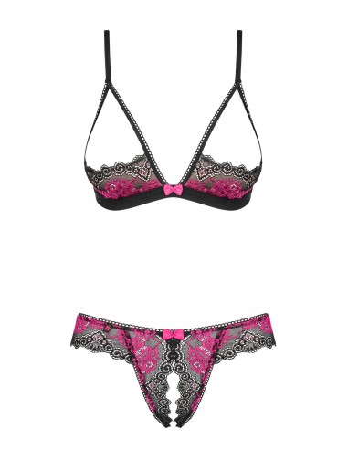 Komplet Bielizny Tulia 2-Częściowy Otwarty Czarny  S/M - Komplety bielizny erotycznej - 3