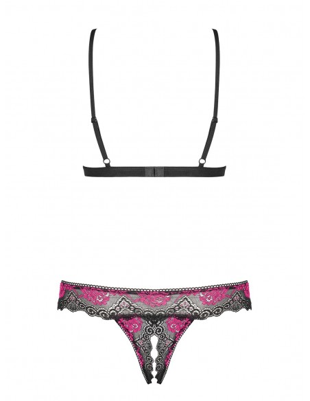 Komplet Bielizny Tulia 2-Częściowy Otwarty Czarny  S/M - Komplety bielizny erotycznej - 4