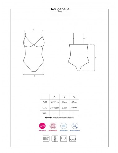 Rougebelle body otwarte czerwone  S/M - Body - 7