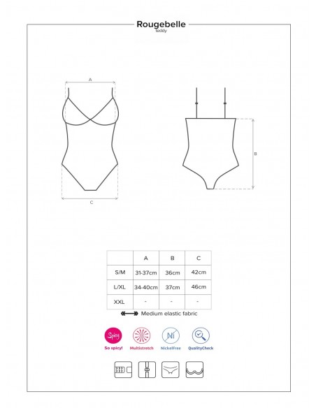 Rougebelle body otwarte czerwone  S/M - Body - 7