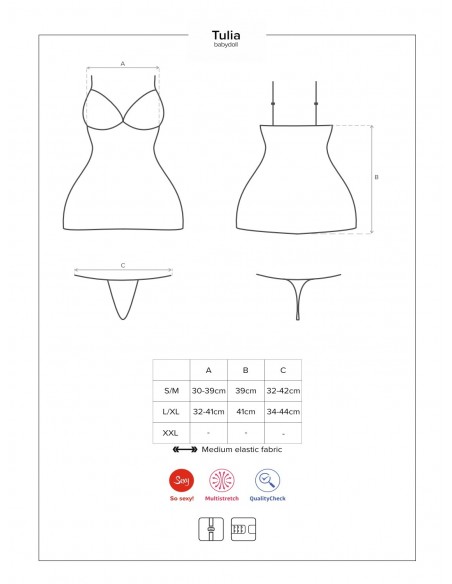 Bielizna nocna Charmea Babydoll I Stringi  S/M - Babydoll - 5