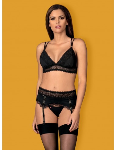 Komplet Bielizny Lolitte 3-Częściowy Czarny  S/M - Komplety bielizny erotycznej - 3