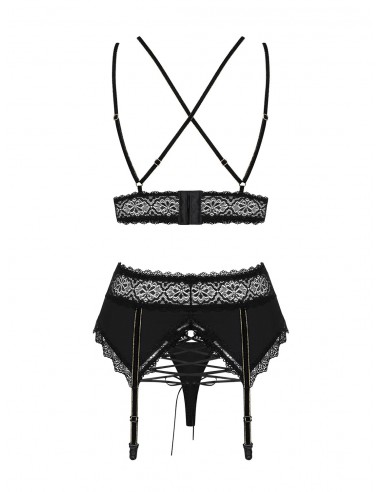 Komplet Bielizny Lolitte 3-Częściowy Czarny  S/M - Komplety bielizny erotycznej - 6