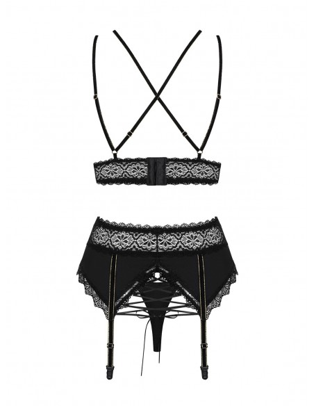 Komplet Bielizny Lolitte 3-Częściowy Czarny  S/M - Komplety bielizny erotycznej - 6