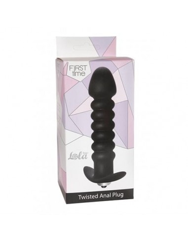 Korek analny wibrujący Twisted Vibrating Black - Kulki i korki analne wibrujące - 1