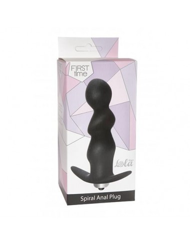 Korek analny wibrujący Spiral Vibrating Black - Kulki i korki analne wibrujące - 2