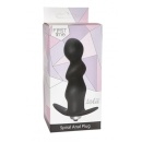 Korek analny wibracyjny Plug-Anal Spiral Vibrating Black - spirala stymulująca, 7 trybów wibracji, 9,5 cm - 2