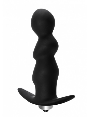 Korek analny wibrujący Spiral Vibrating Black - Kulki i korki analne wibrujące - 3