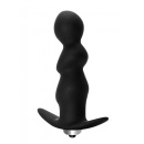 Korek analny wibracyjny Plug-Anal Spiral Vibrating Black - spirala stymulująca, 7 trybów wibracji, 9,5 cm - 3