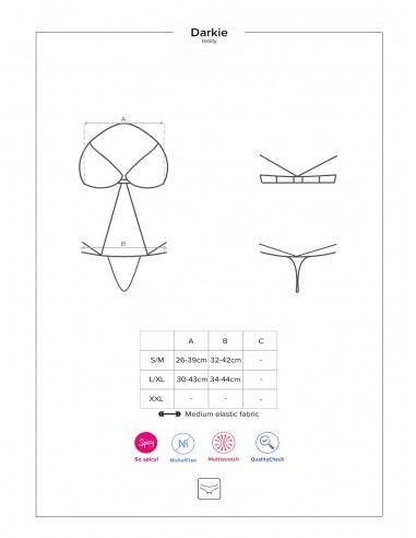 Darkie body otwarte czarne L/XL - Body - 7