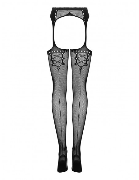 Garter Stockings S314 Czarny - Pończochy - 5