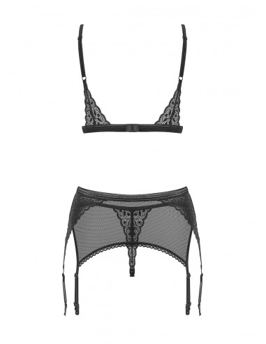Komplet Bielizny Shibu 3-Częściowy Czarny  S/M - Komplety bielizny erotycznej - 6