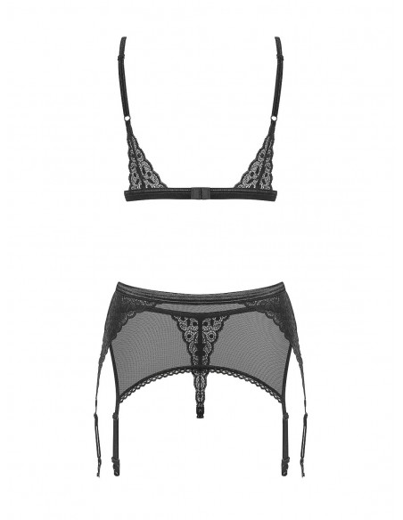 Komplet Bielizny Shibu 3-Częściowy Czarny  S/M - Komplety bielizny erotycznej - 6