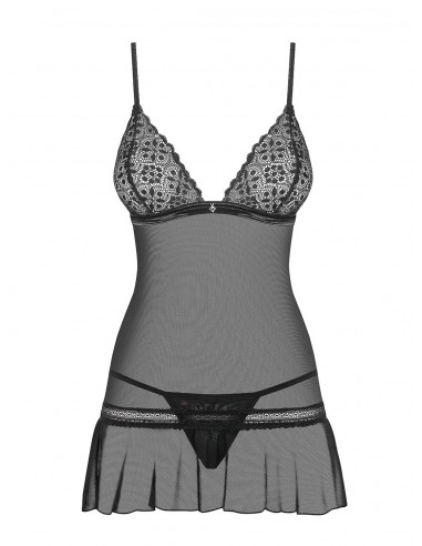 Bielizna Nocna Shibu Koszulka I Stringi Czarna L/Xl - Koszule nocne - 5