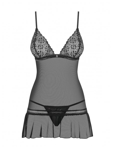 Bielizna Nocna Shibu Koszulka I Stringi Czarna L/Xl - Koszule nocne - 5