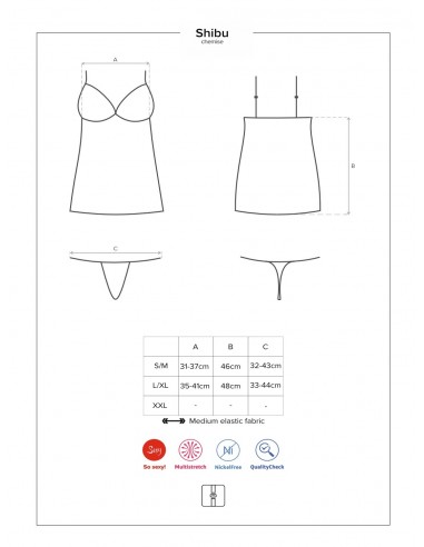 Bielizna Nocna Shibu Koszulka I Stringi Czarna L/Xl - Koszule nocne - 7