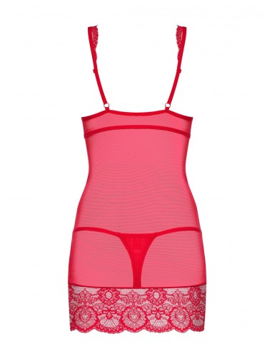 Bielizna Nocna 853-Che-3 Koszulka I Stringi Czerwona  S/M - Koszule nocne - 6