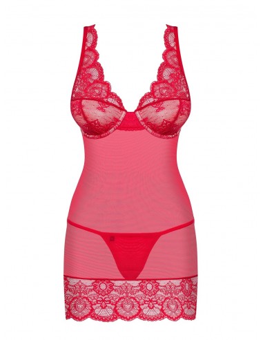 Bielizna Nocna 853-Che-3 Koszulka I Stringi Czerwona L/Xl - Koszule nocne - 5