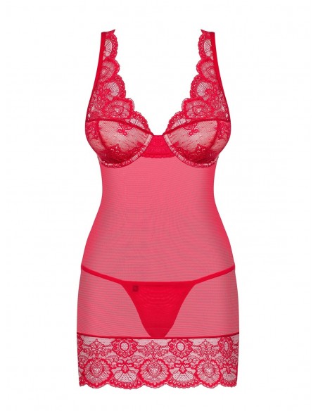 Bielizna Nocna 853-Che-3 Koszulka I Stringi Czerwona L/Xl - Koszule nocne - 5