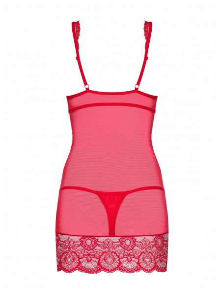 Bielizna Nocna 853-Che-3 Koszulka I Stringi Czerwona L/Xl - Koszule nocne - 6