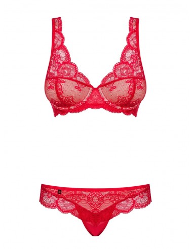 Komplet Bielizny 853-Set-3 Czerwony S/M - Komplety bielizny erotycznej - 5