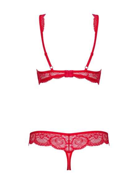 Komplet Bielizny 853-Set-3 Czerwony S/M - Komplety bielizny erotycznej - 6