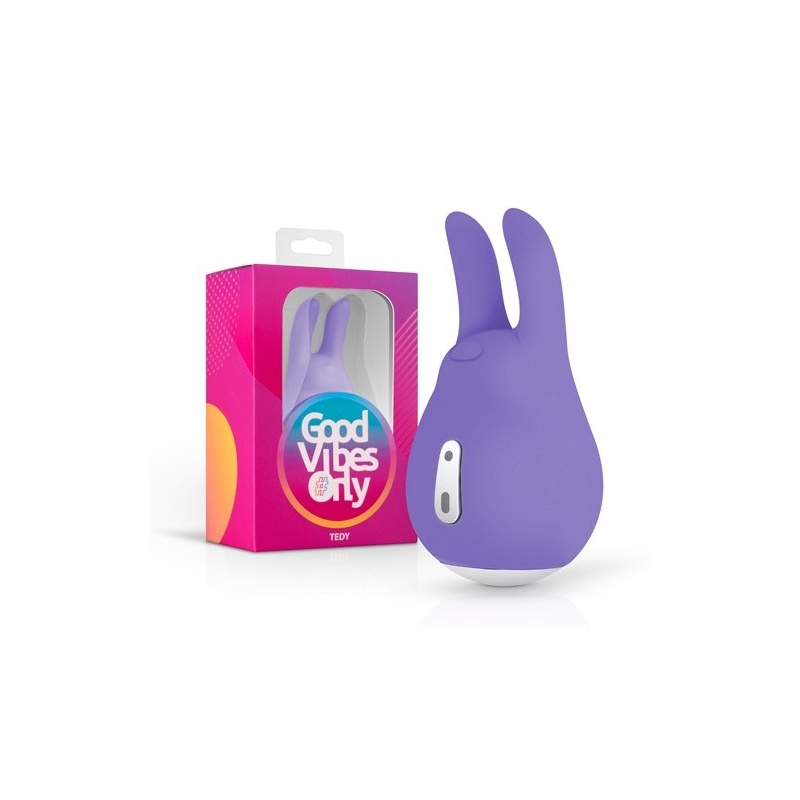 Stymulator łechtaczki Tedy - dwuuszna końcówka, 10 trybów wibracji, 9,5 cm - 2